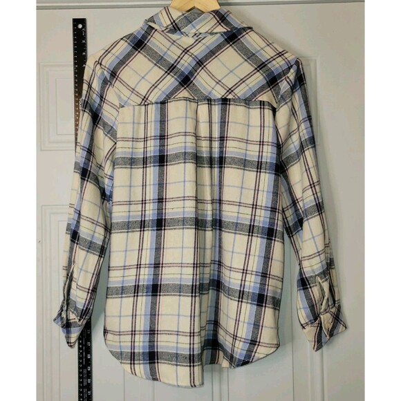 New Hello Franki Button Up Size XL Shirt Plaid Long Sleeve Pocket Womens - Picture 7 of 7